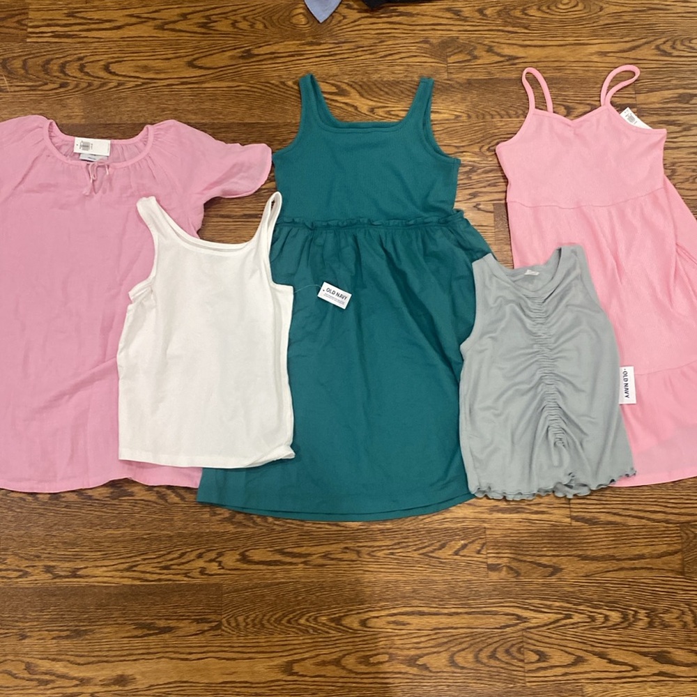 NEW Old Navy Girl Clothing Lot Dress Tank Top Large 10 12 Blue Pink White NWT